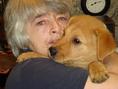 Nancy Hopkins with Shiloh dog photograph.